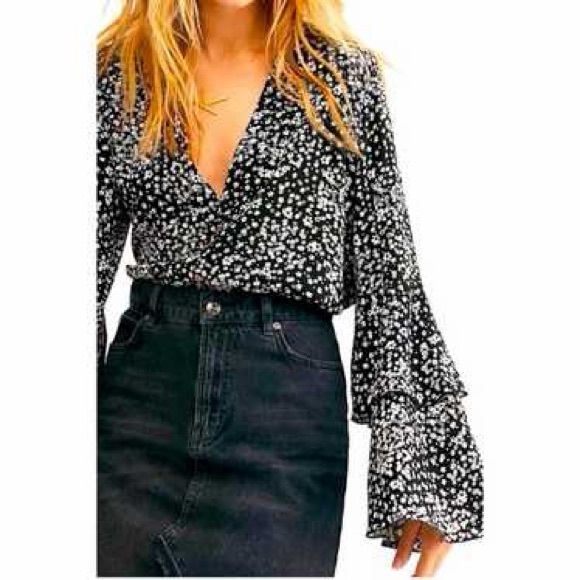 Free People Tops - Free People Ditsy Floral Bodysuit Boho Festival Size Medium